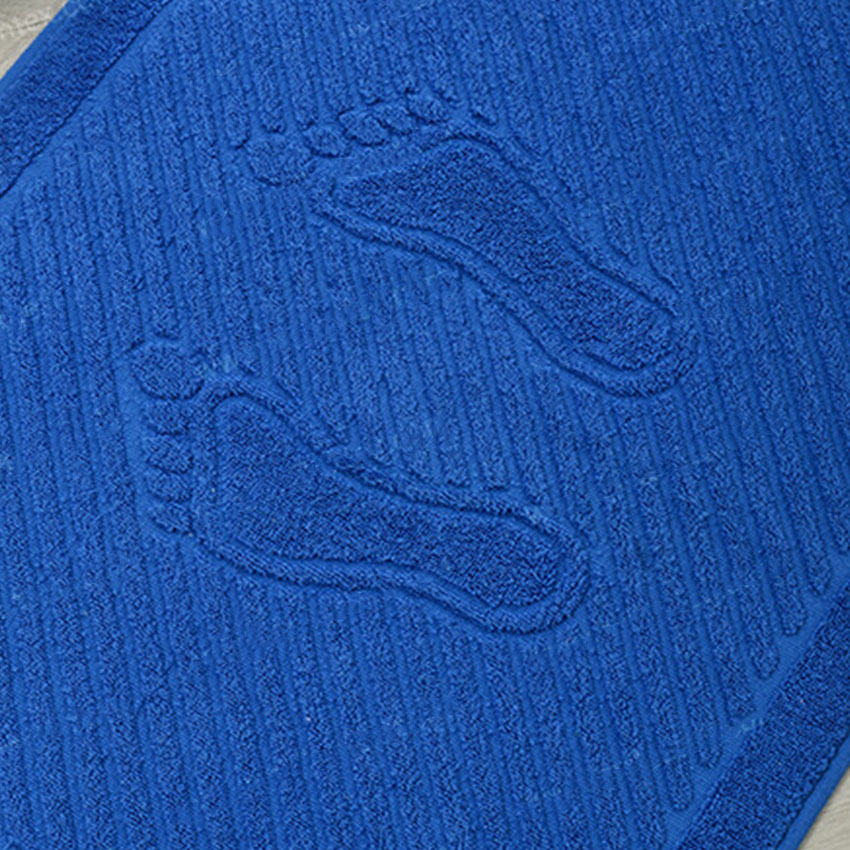 Махровый коврик для ног. (50x70) Цвет - Синий, 700гр/м2